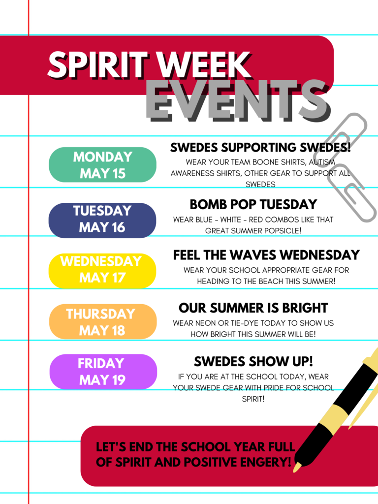 Spirit Week Events - May 2023